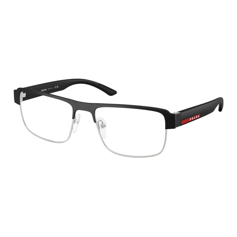 Prada Men's Black Glasses,, Stylish Eyeglasses Medium