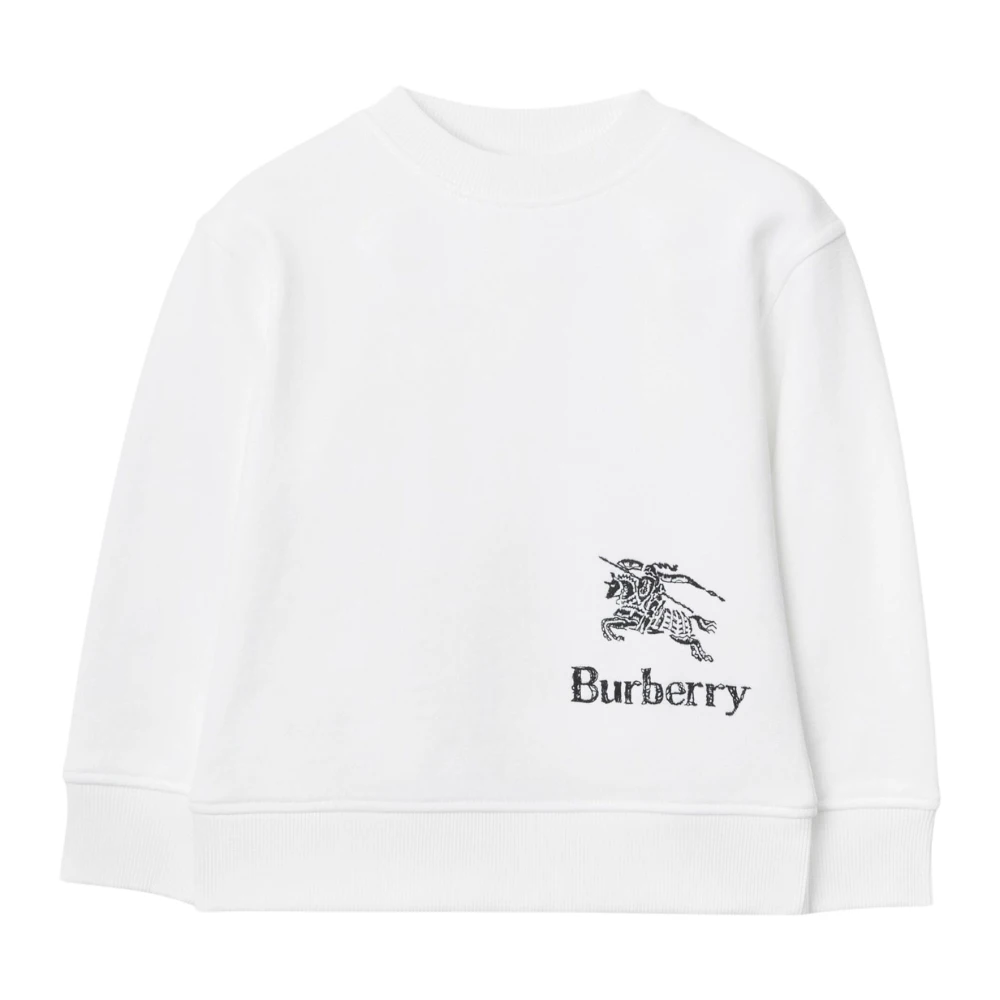 Burberry Vit Crewneck Logo Tröja Barn White, Pojke