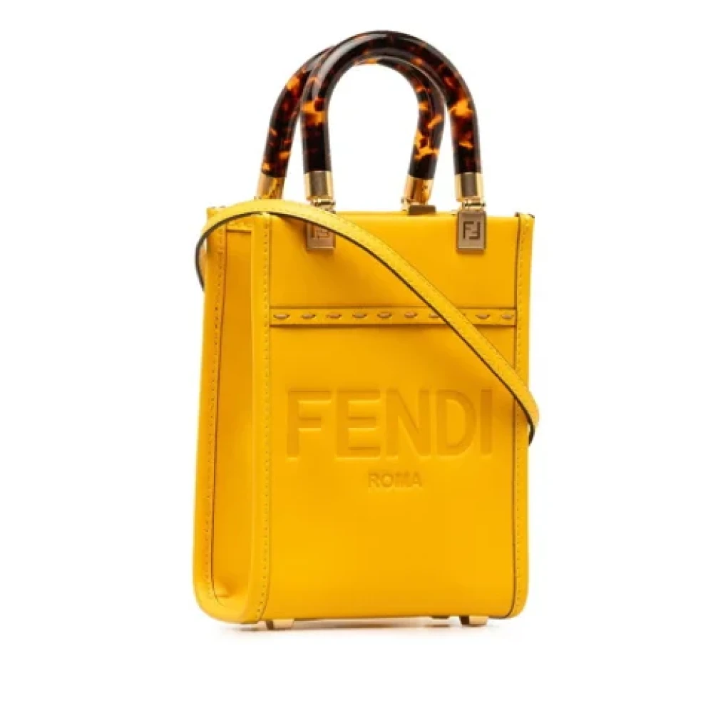Fendi Vintage Pre-owned Leather handbags Yellow Dames