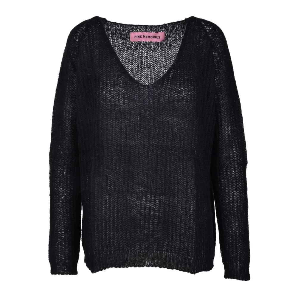 Pink Memories Zachte Gebreide Trui Black Dames