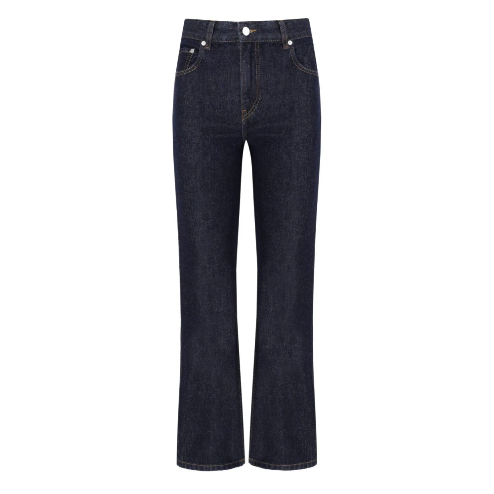 Ganni Women's Blue Cropped Jeans, W25, Betzy Cropped Bootcut Jeans
