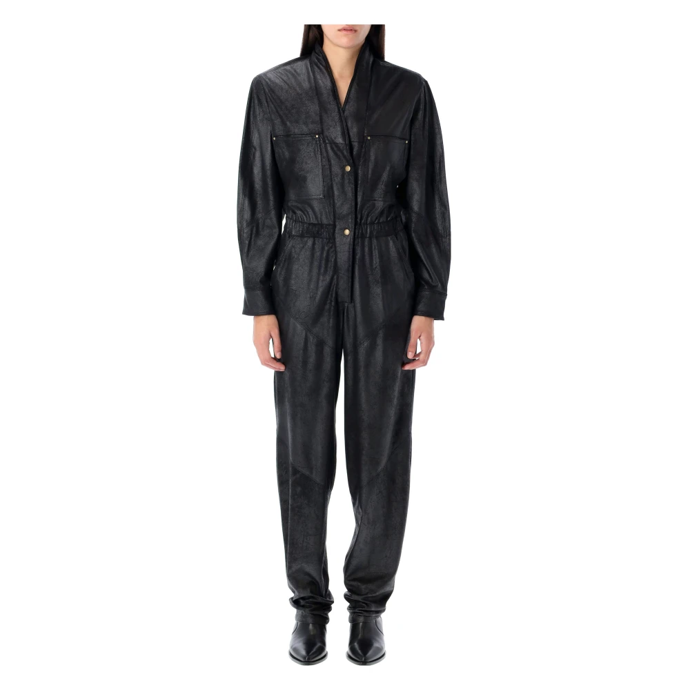 Isabel marant Zwart V-hals Jumpsuit Buitenkleding Black Dames
