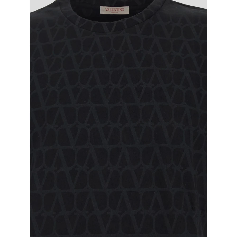 Valentino Katoenen Logo T-shirt Black Heren