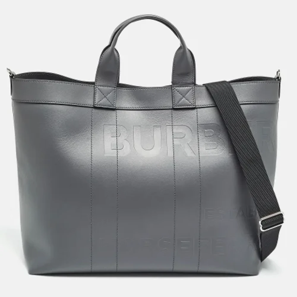 Burberry Vintage Pre-owned Leather totes Gray Dames