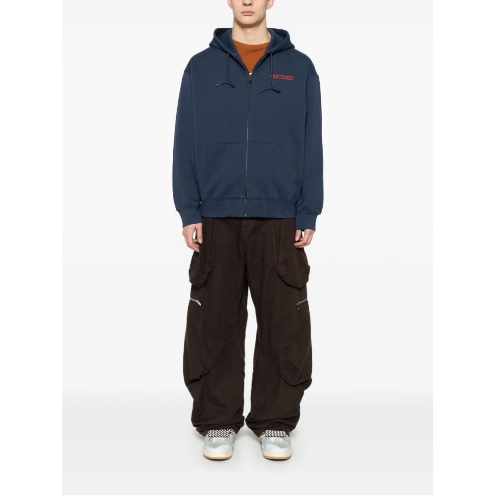 Carhartt WIP Blauwe Sweater met Rits en Logo Blue Heren