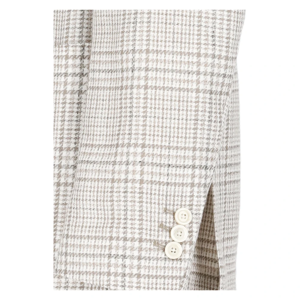 Lardini Beige Katoenen Jas met Peak Revers Beige Heren