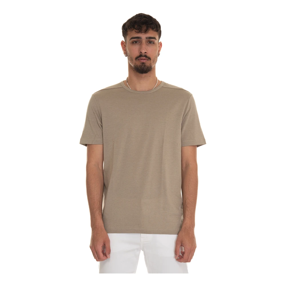 Boss T-shirt met korte mouwen en ronde hals Beige Heren