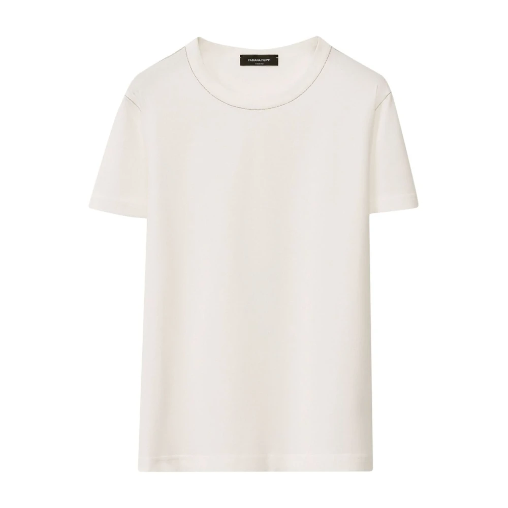 Fabiana Filippi Women's White T-Shirts,, Stylish Jersey T-Shirt For Women Large