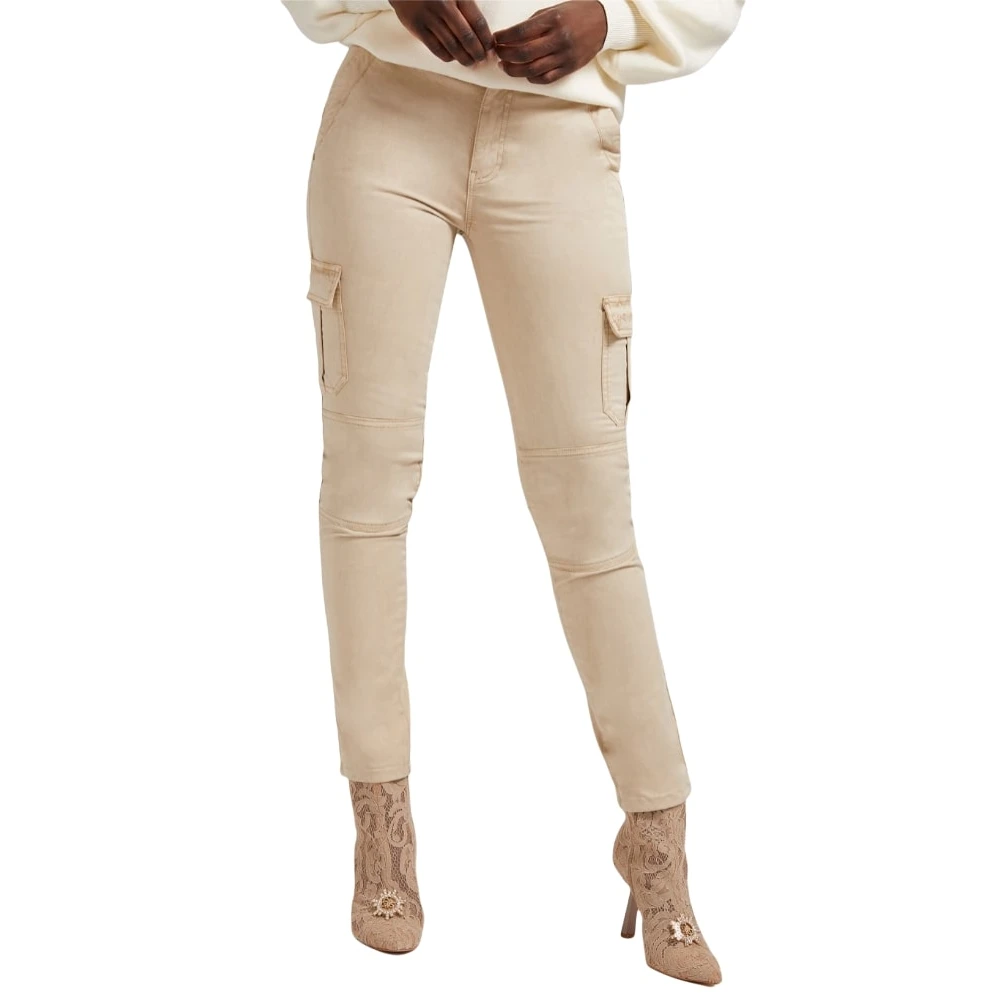 Guess Stijlvolle Broeken voor Mannen en Vrouwen Beige Dames