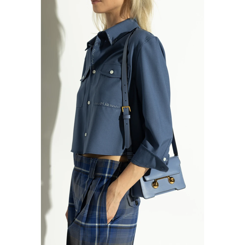 Marni Schoudertas Trunkaroo Mini Blue Dames