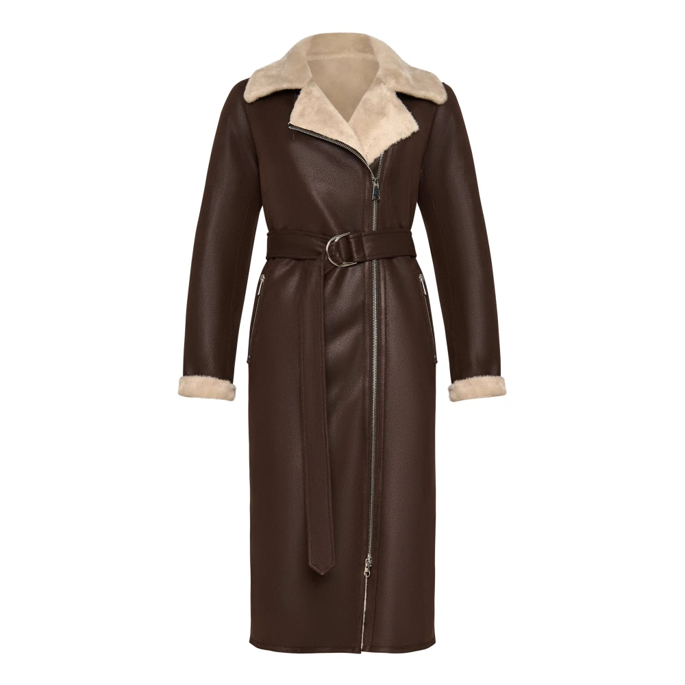 Cesare Gaspari Donna Marrone Cappotti, Xl, New,