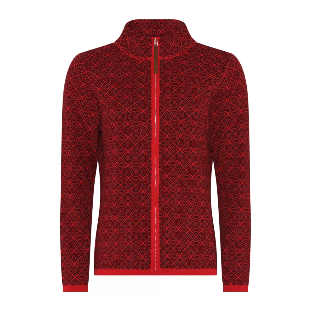Skovhuus Turtleneck Rits Cardigan Roccoco Red Dames