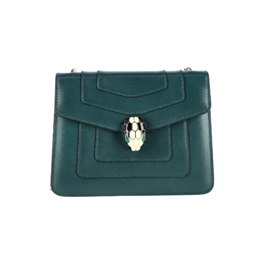 Bvlgari Vintage Pre-owned Leather shoulder-bags Green Dames