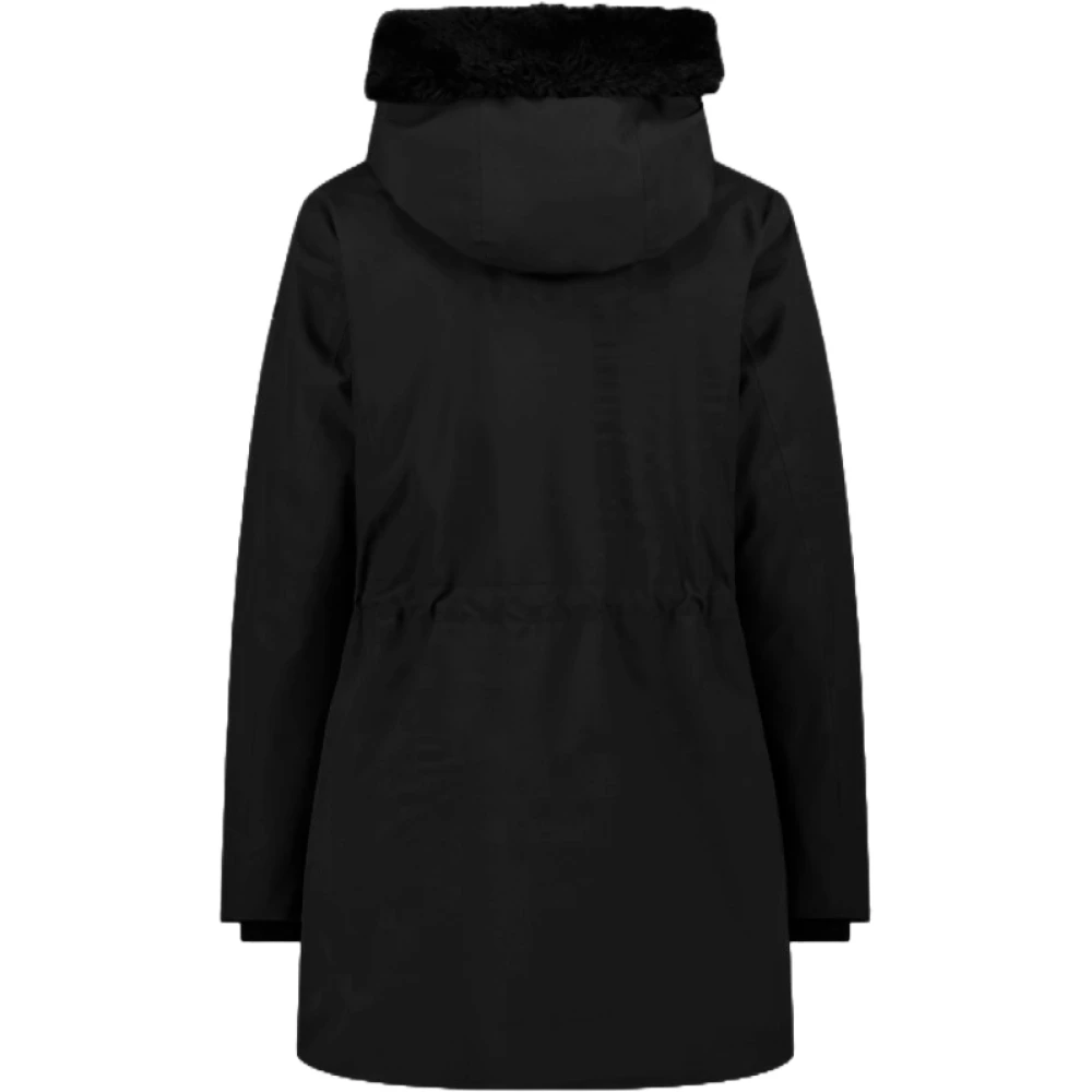 CMP Zwarte Winterjas met Nepbont Black Dames