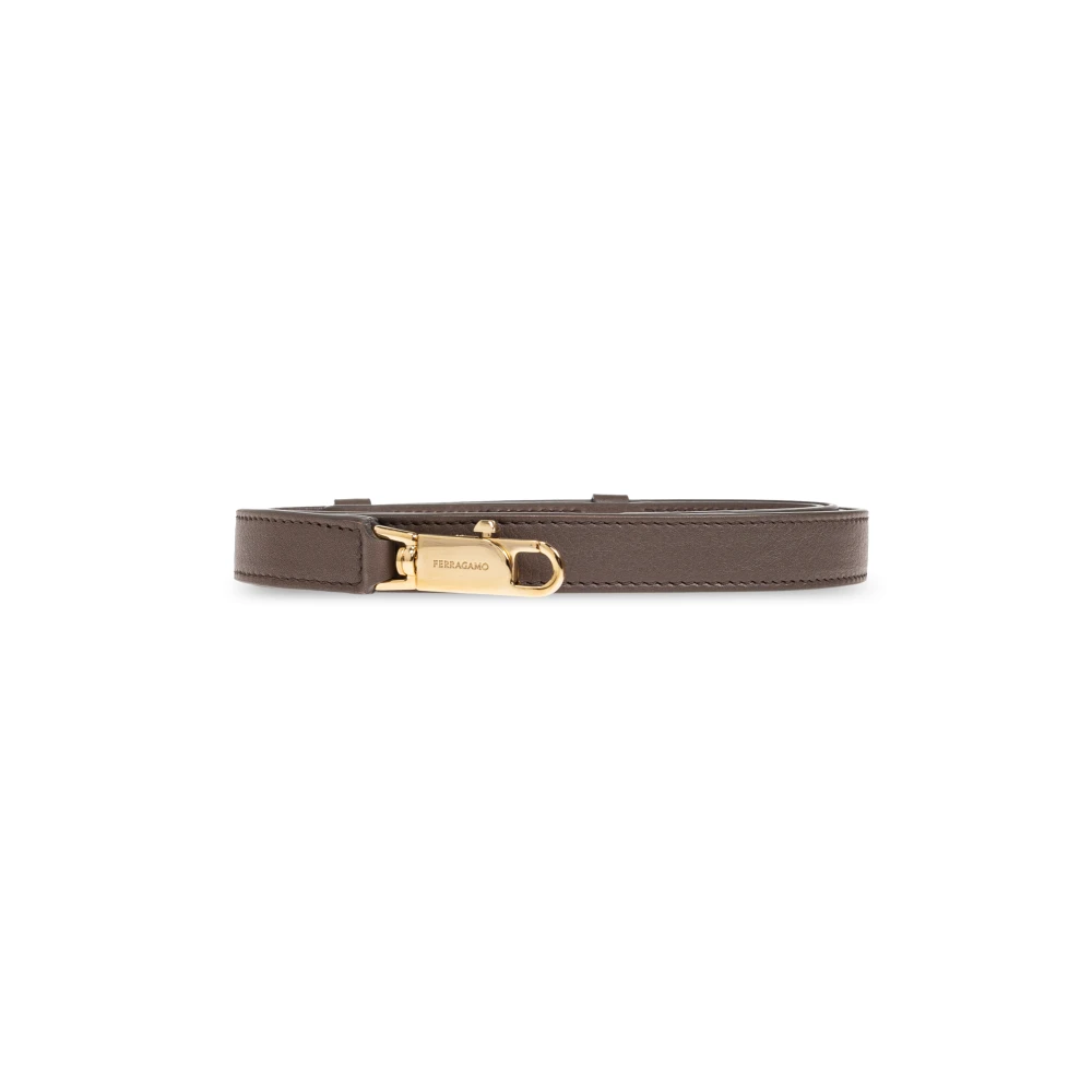 Salvatore Ferragamo Schoudertas Hug Brown Dames