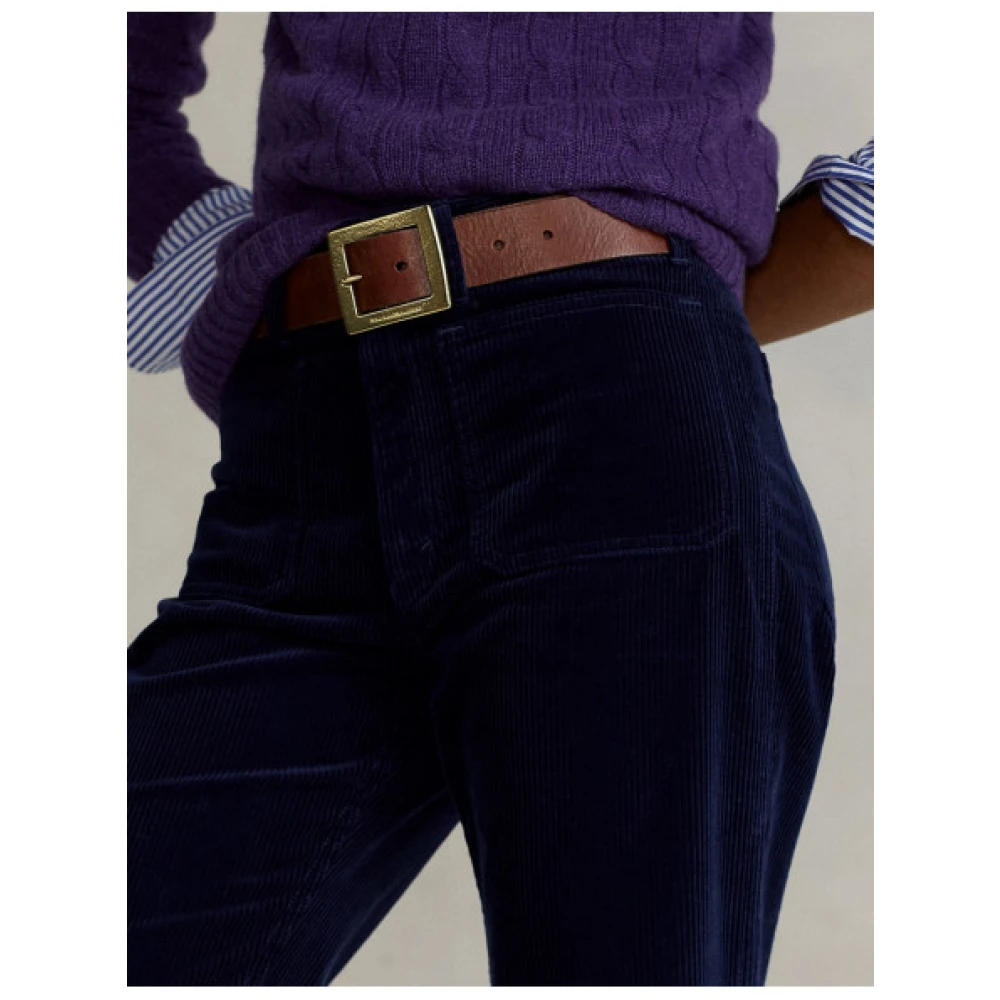 Polo Ralph Lauren Ribfluwelen Flare Broek Navy Cruise Blue Dames