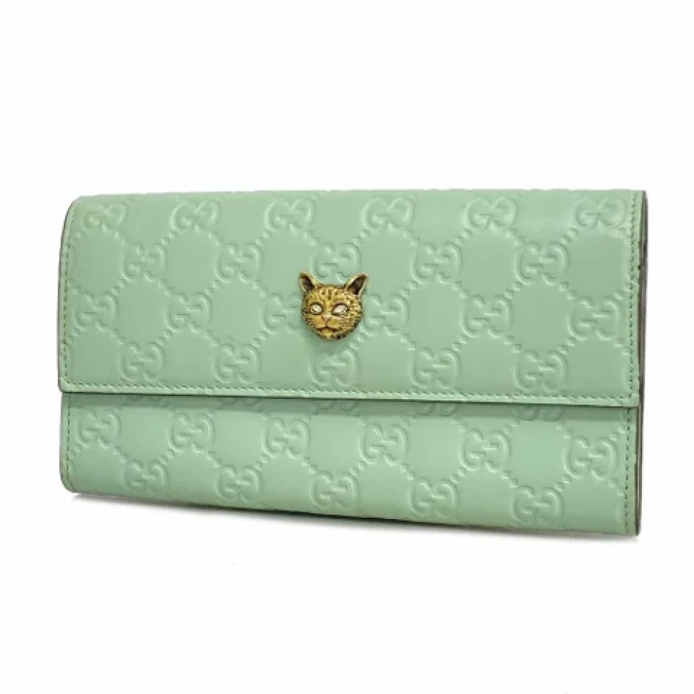 Gucci Vintage Pre-owned Leather wallets Green Dames