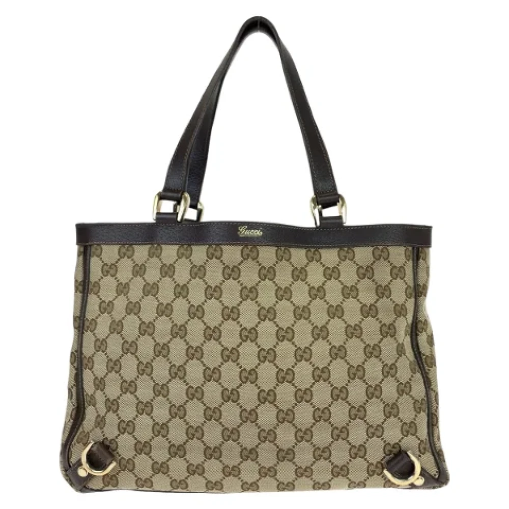 Gucci Vintage Pre-owned Canvas handbags Beige Dames