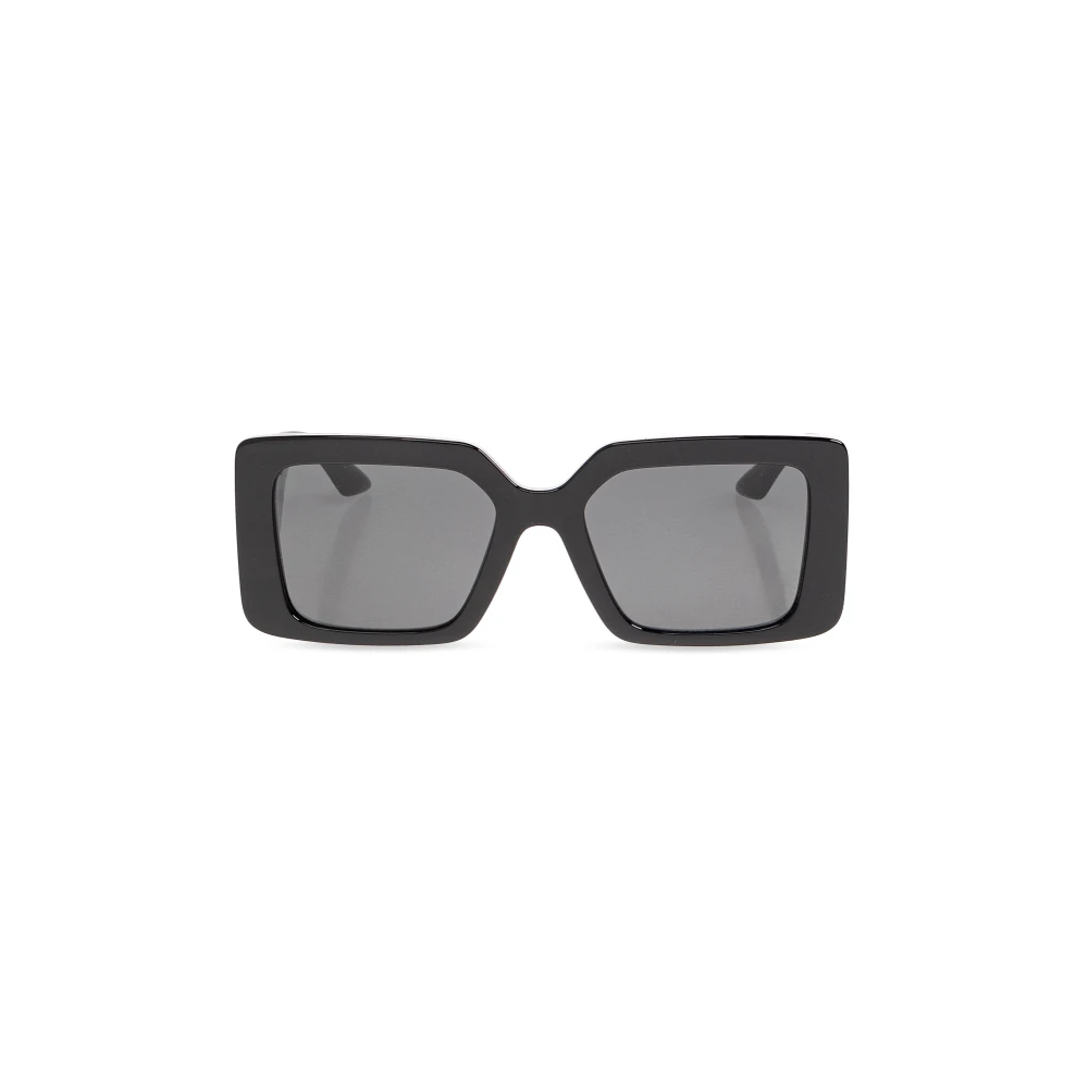 Versace Grey Woman Ve4505u Gb1/87 Sunglasses Injected Black Squared Normal - Image 3