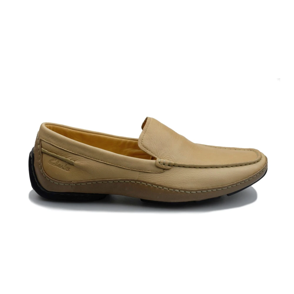 Clarks Läder Slip-On Loafers för Män Beige, Herr