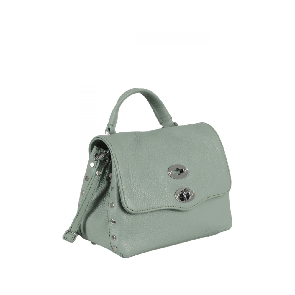 Zanellato Groene Kalfsleren Schoudertas Green Dames