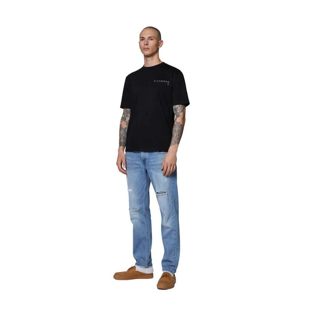 Richmond Mannelijk Zwart Tops Heren, Xl, Katoen, Minimal Logo T-Shirt