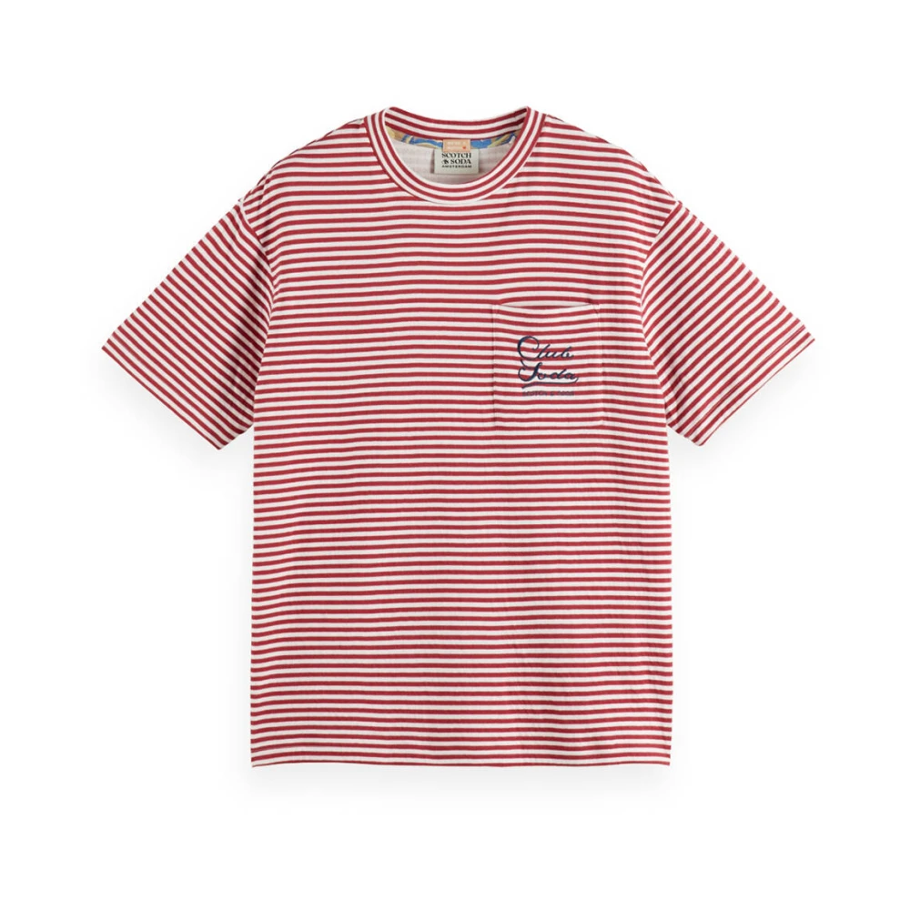 Scotch & Soda Dubbelzijdige Jersey Zak T-shirt Red Heren