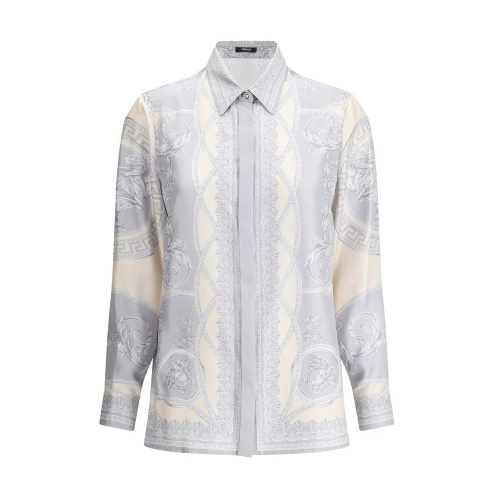 Versace Barok Print Zijden Overhemd Multicolor Dames