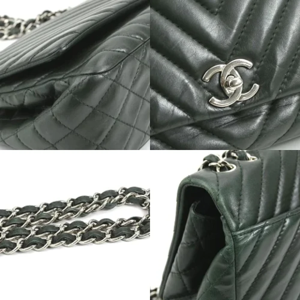 Chanel Vintage Pre-owned Leather shoulder-bags Green Dames