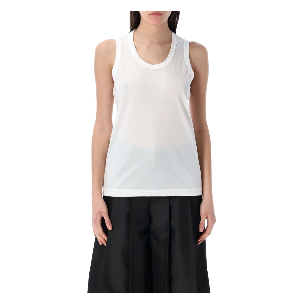 Comme des Garçons Poly Tank Top in Trendy Stijl White Dames