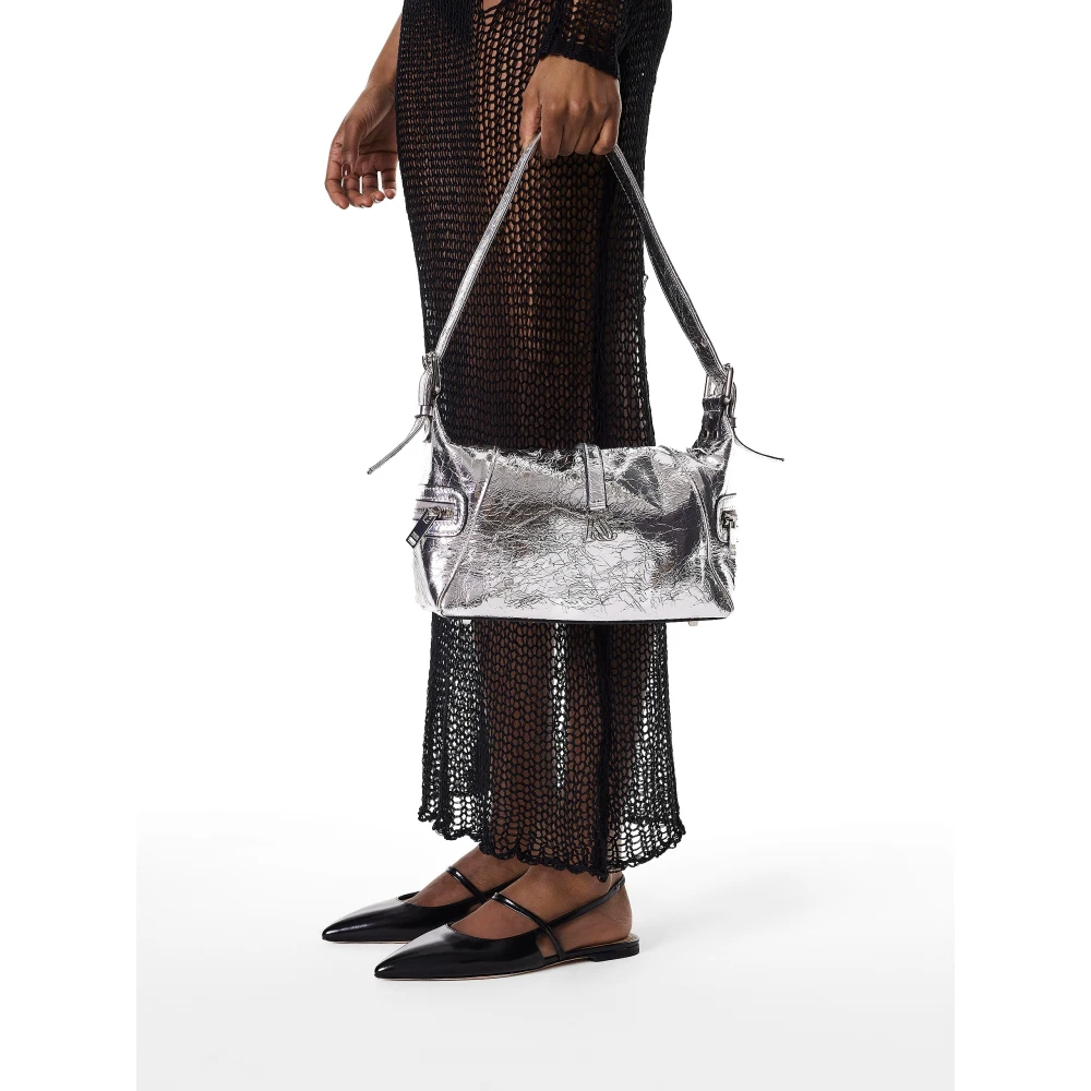 Kazar Studio Zilver metallic leren handtas Gray Dames