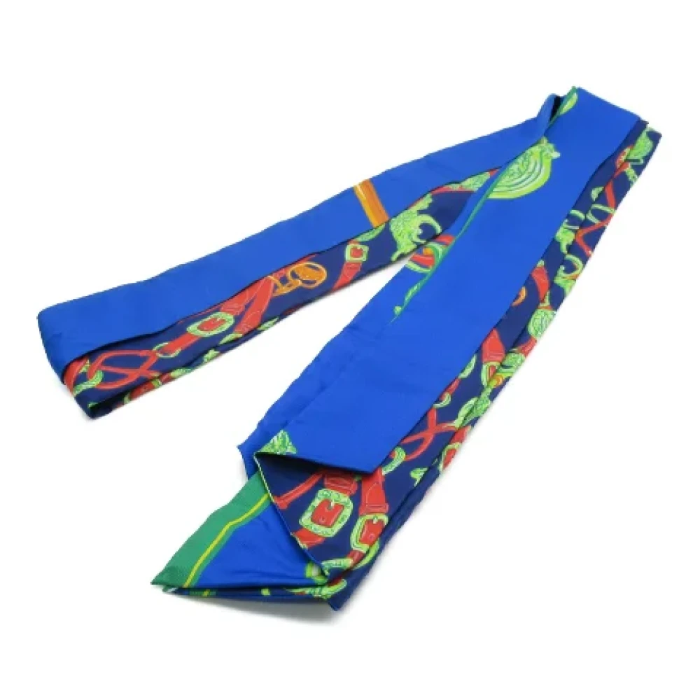 Hermès Vintage Pre-owned Canvas scarves Blue Dames