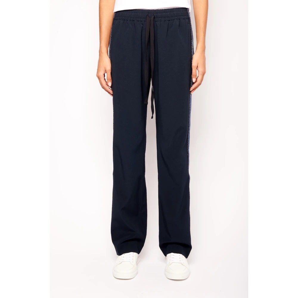 Zadig & Voltaire Navy Blauwe Broek met Zijdetail Blue Dames