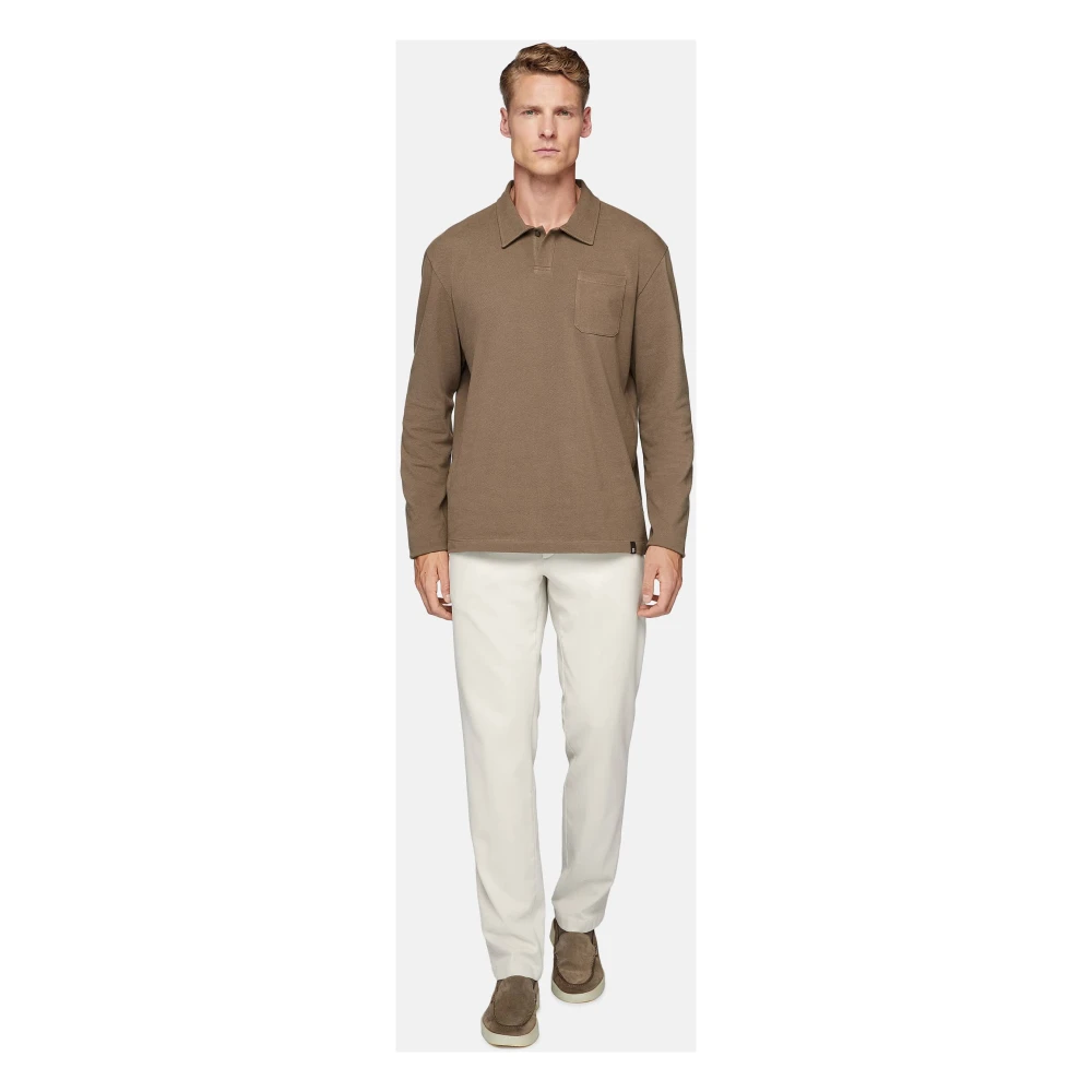Boggi Milano Poloshirt van piquékatoen Brown Heren