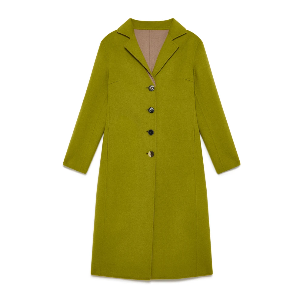 Maliparmi Dubbele wollen jas Green Dames