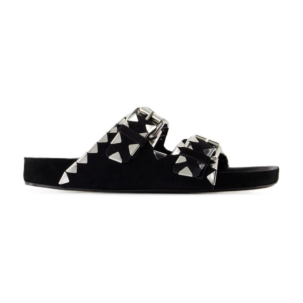 Isabel Marant Women's Black Leather Sandals - Lennyo