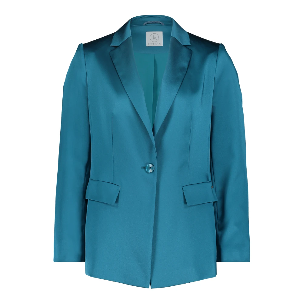 Betty & Co Elegante Business Blazer met Zakken Blue Dames