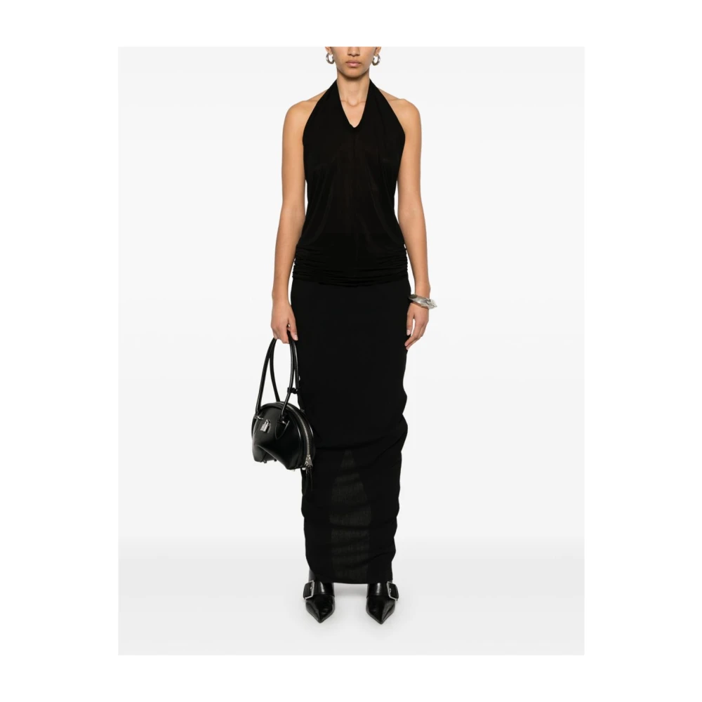 Rick Owens Rok met elastische tailleband en split Black Dames