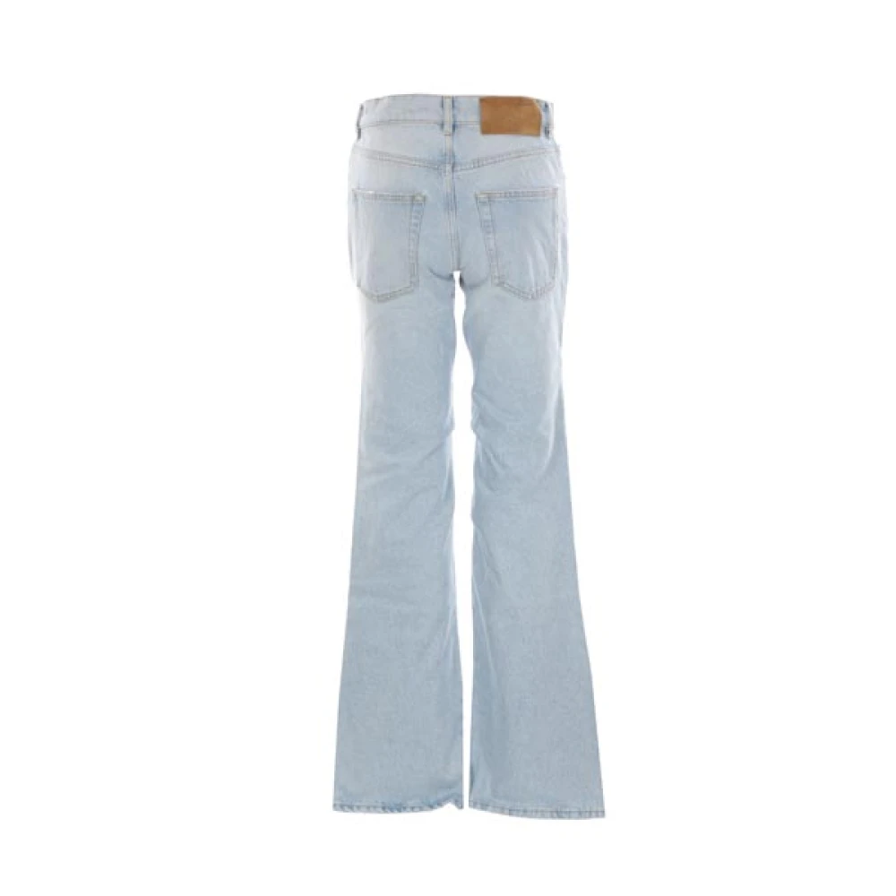 Off White Blauwe Versleten Baggy Chino Jeans Blue Dames