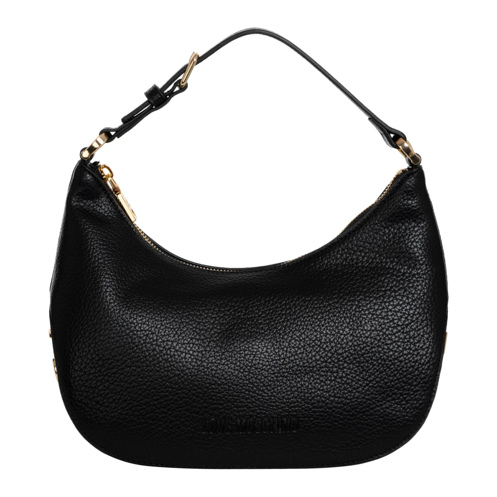 Love Moschino Logo Hobo Väska med Justerbar Rem Black, Dam