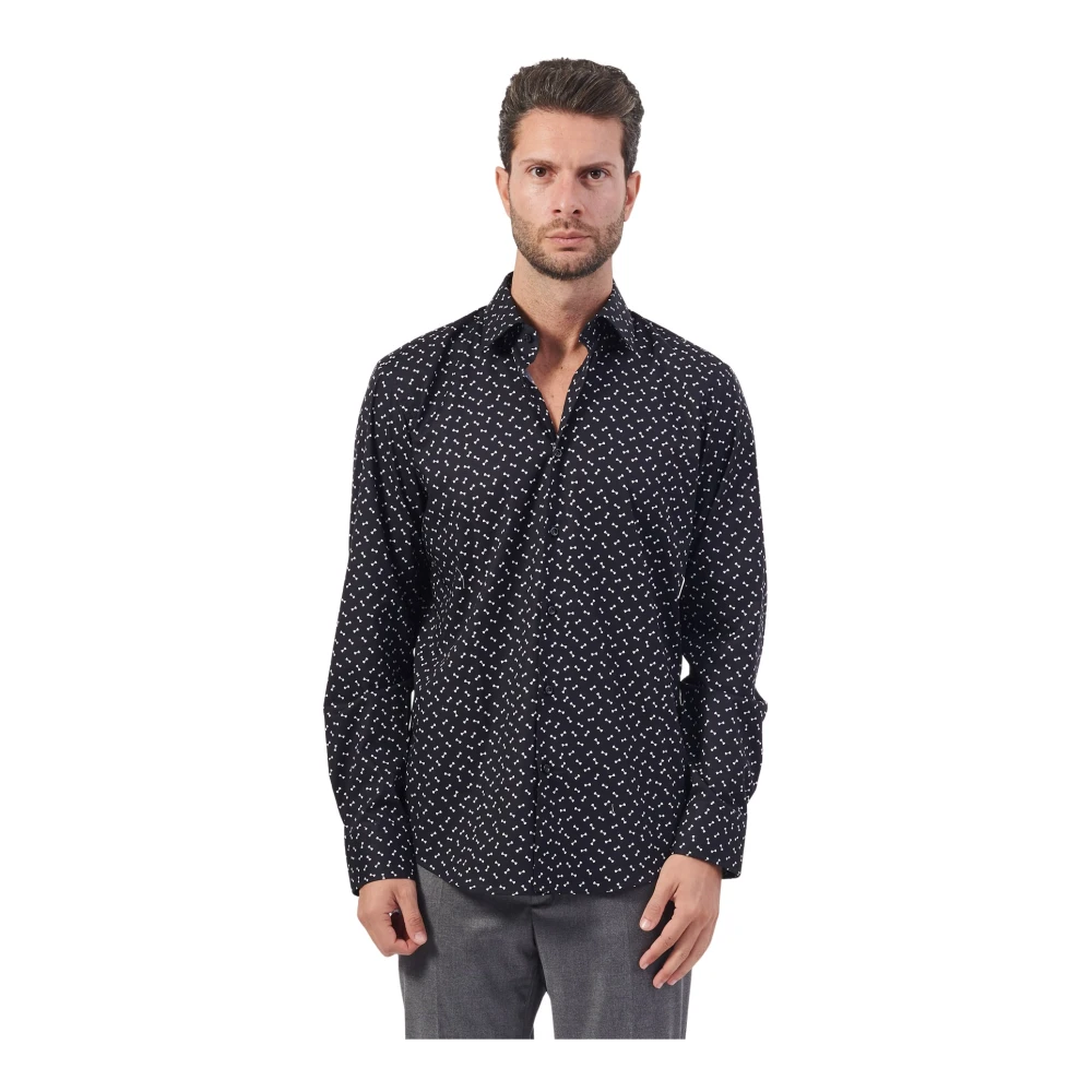 Hugo Boss Moderne Zwarte Overhemd met Regular Fit Black Heren