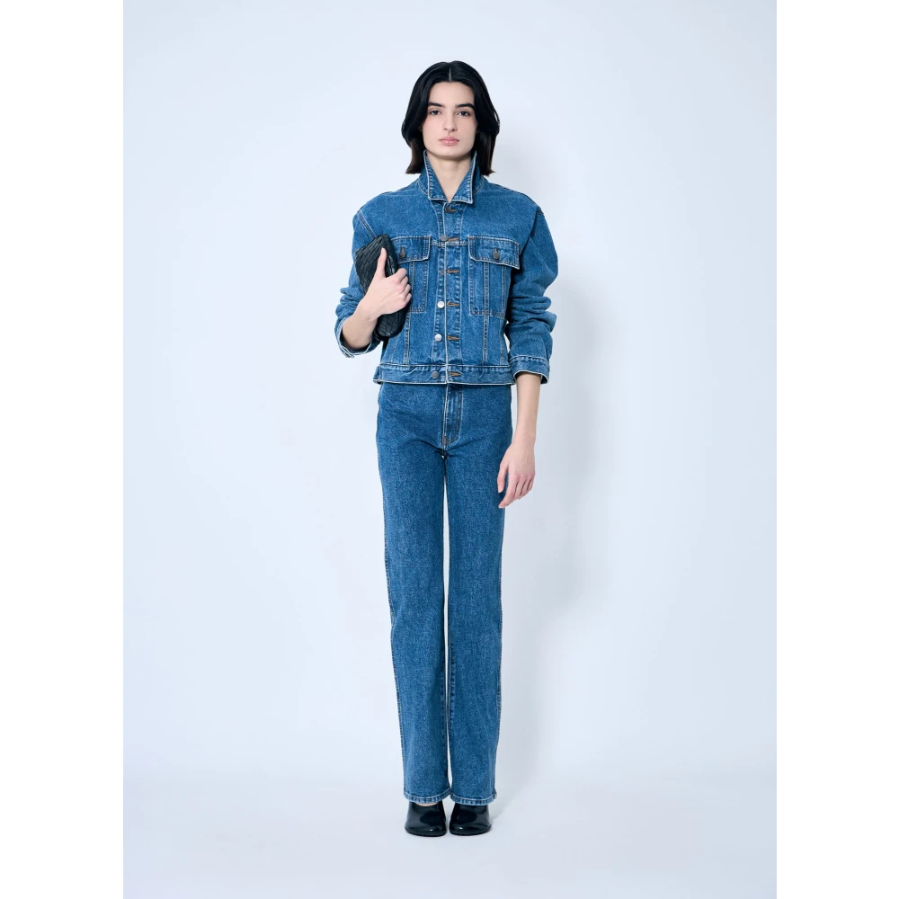 Khaite Klassieke Denimjas Paneelconstructie Blue Dames