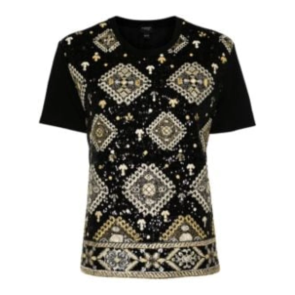 Giambattista Valli Paillet Diamantpatroon T-shirt Black Dames