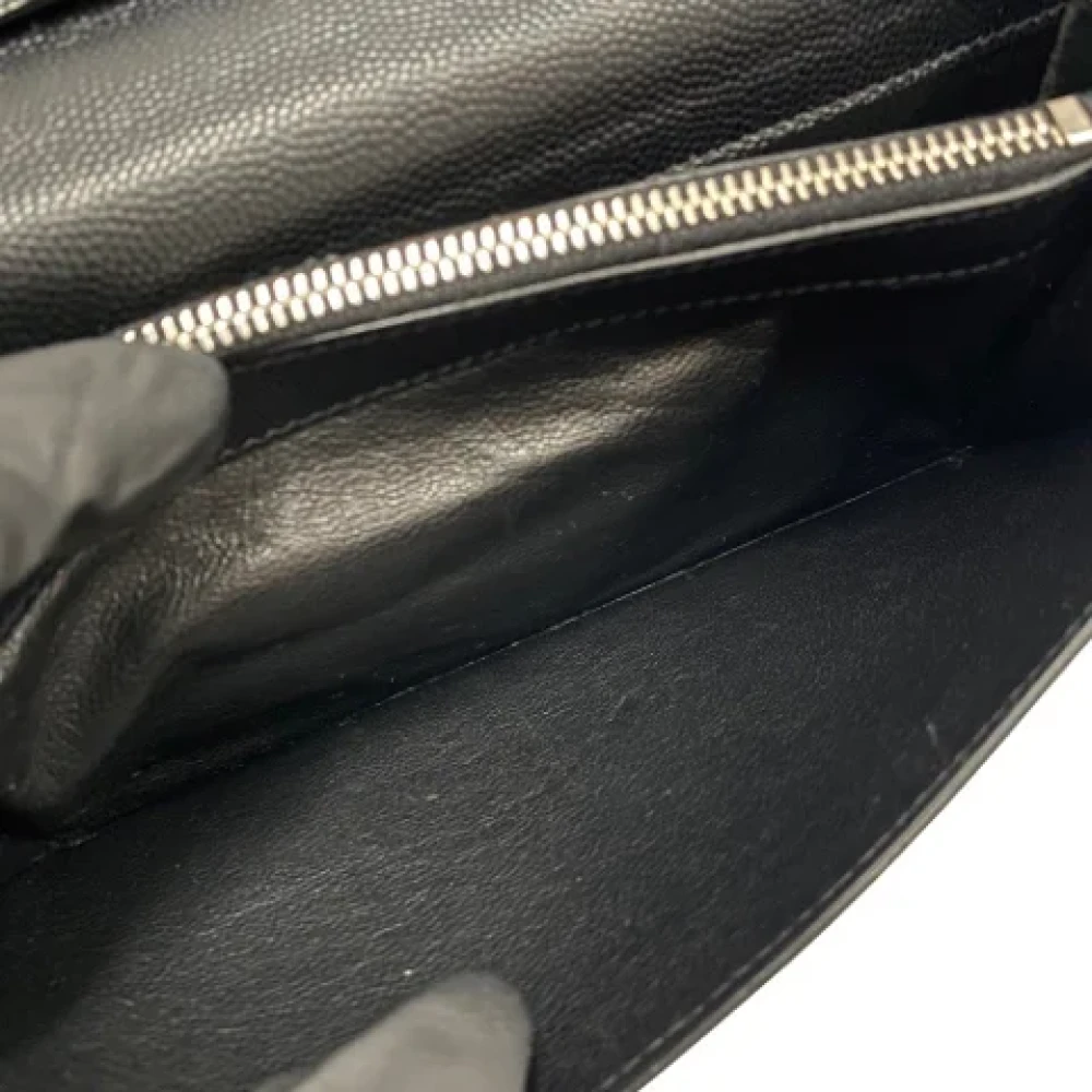 Saint Laurent Vintage Pre-owned Leather wallets Black Unisex