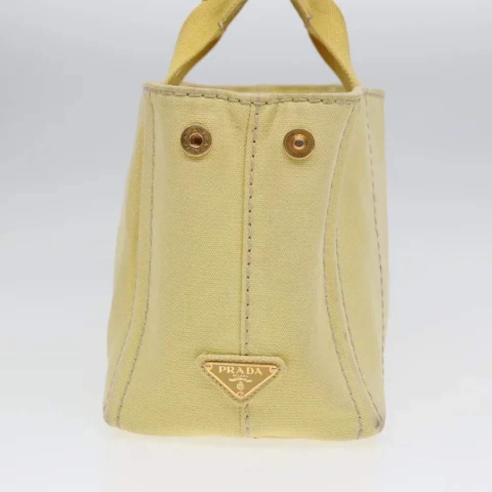 Prada Vintage Pre-owned Canvas handbags Yellow Dames