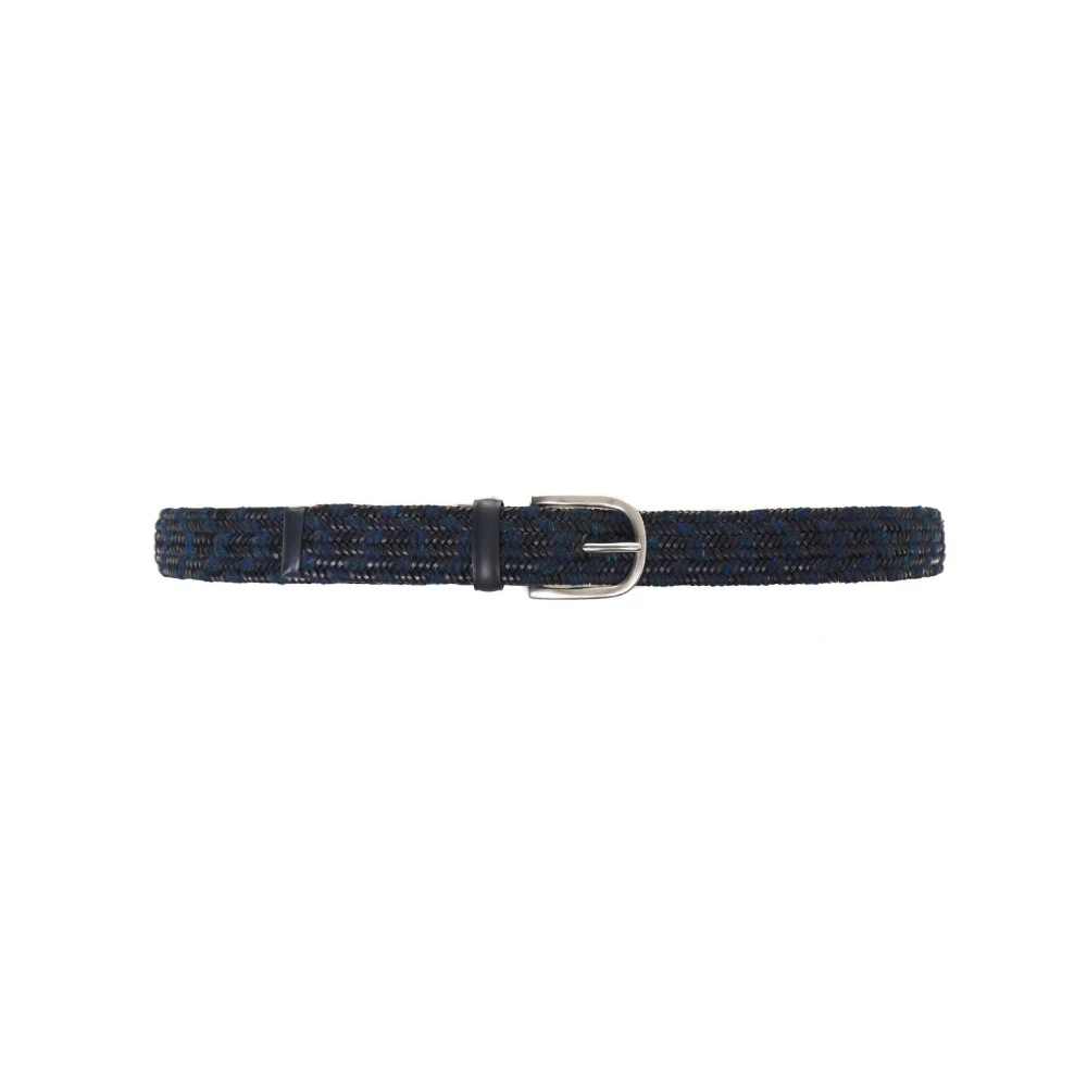 Orciani Blauwe Gevlochten Riem Stijlvolle Gesp Blue Heren