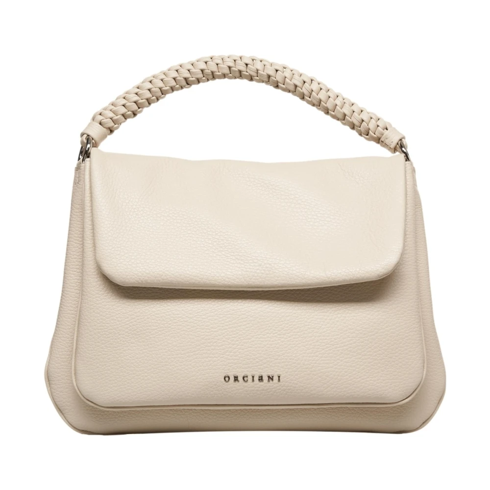 Orciani Beige Leren Handtas met Handvat Beige Dames