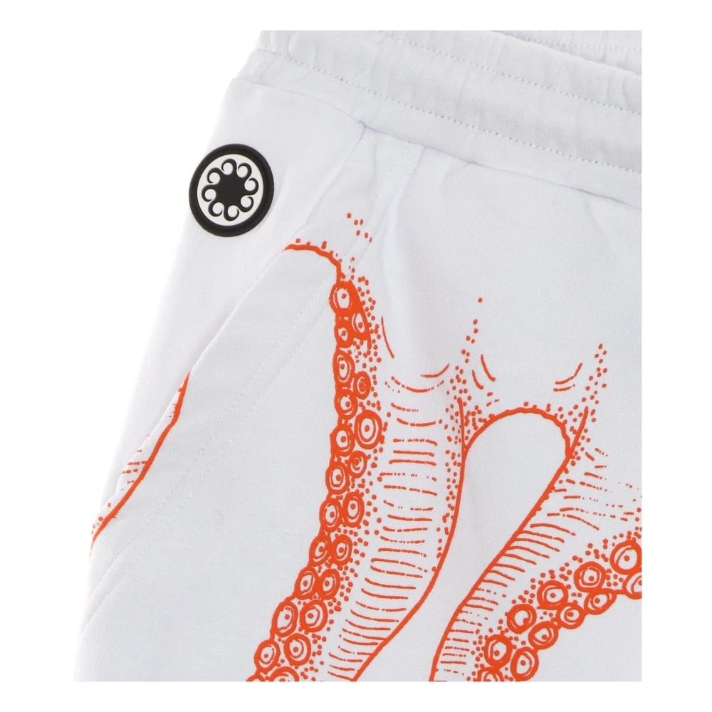 Octopus Witte Tracksuit Shorts met Tentakel Print White Heren