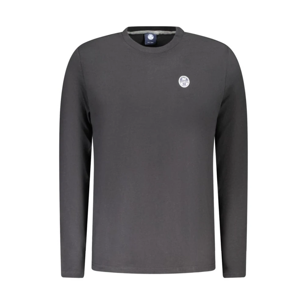 North Sails Cotton Crew Neck T-Shirt - Male - Long Sleeve T-Shirts - Black - 2XL - Tops