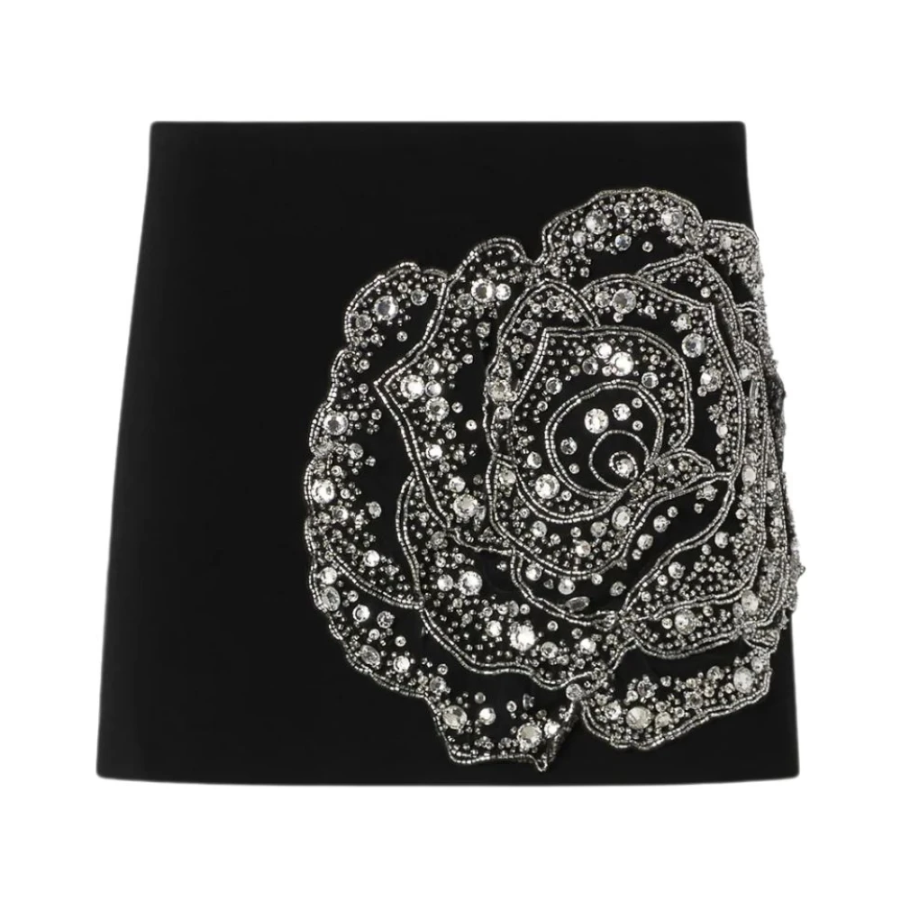 Pinko Cavolfiore Gonna Double Armoure Ricamo - Female - Short Skirts - Black - S - Skirts
